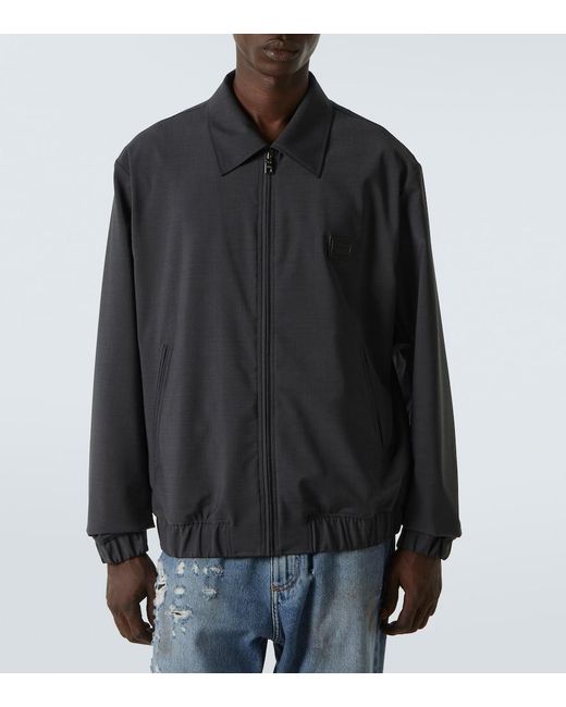 Dolce & Gabbana Gray Wool-Blend Blouson for men