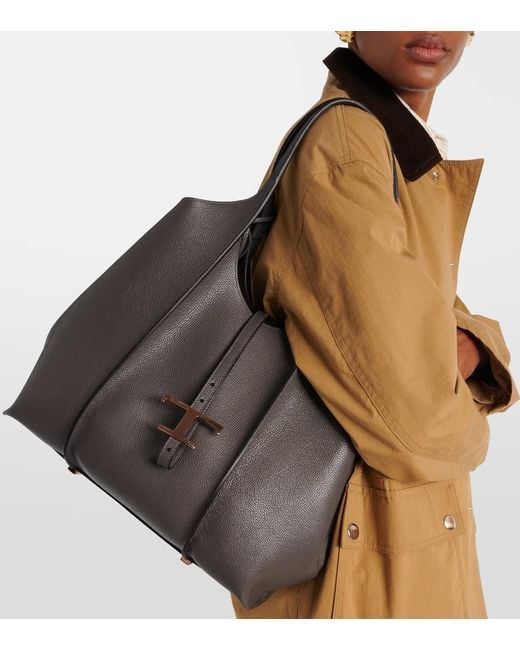 Tod's Brown Tote Bag T Timeless Medium Aus Leder