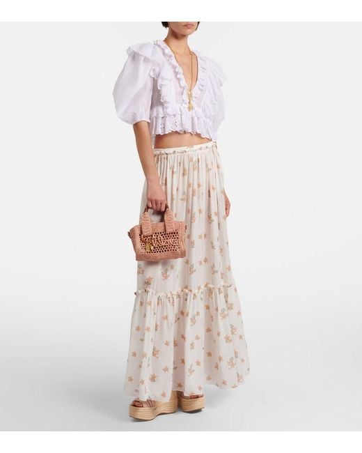 Chloé Brown Striped Canvas Espadrille Wedge Sandals