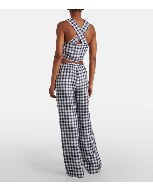 Asceno Blue Cropped-Top Cozumel Aus Leinen