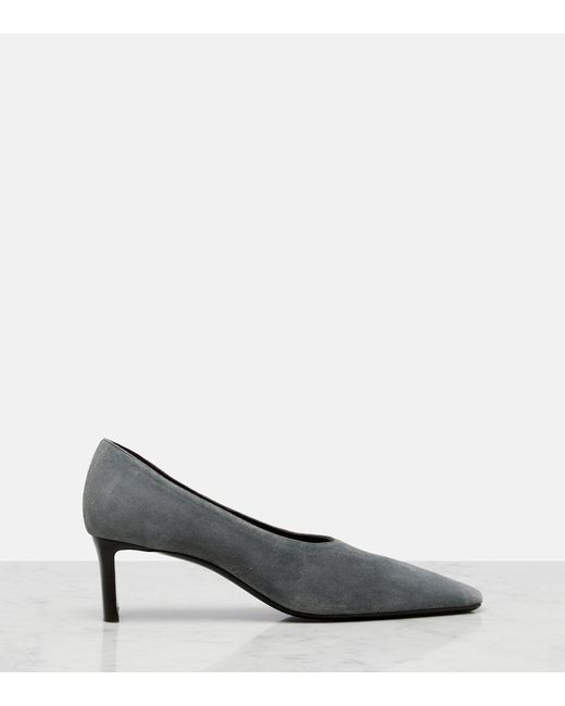 Khaite Gray Cecilia 50 Suede Pumps