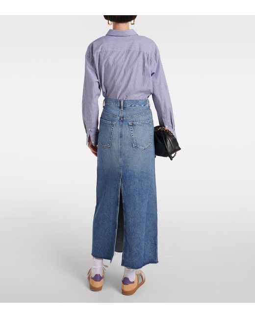 Citizens of Humanity Blue Circolo Reworked Denim Maxi Skirt
