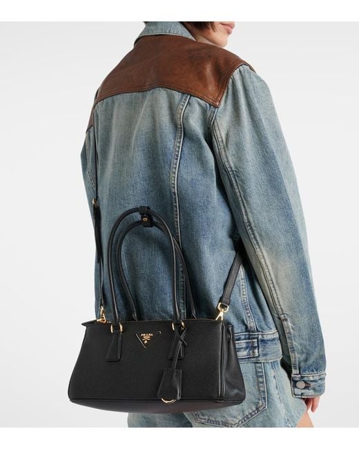 Prada Black Tote Bag Galleria Medium Aus Leder