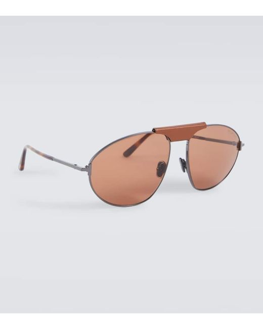 Tom Ford Brown Ken Aviator Sunglasses for men