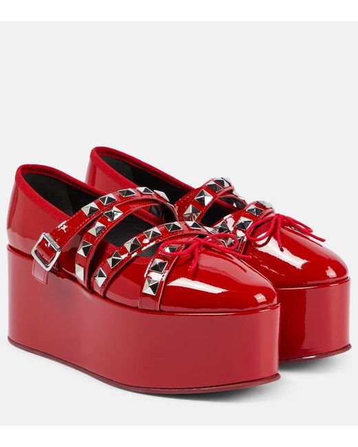 X Repetto zapatos planos con plataforma Noir Kei Ninomiya de color Red