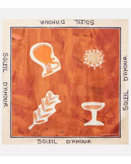 ALÉMAIS Orange Soleil D'Amour Silk Scarf