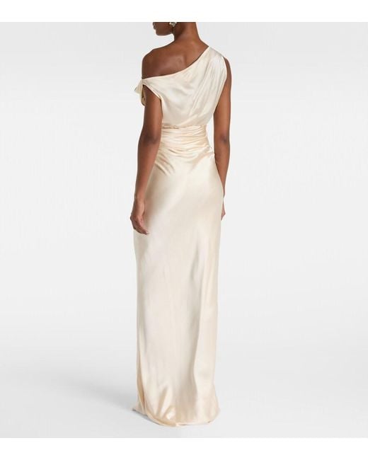 The Sei Natural Draped Silk Satin Gown