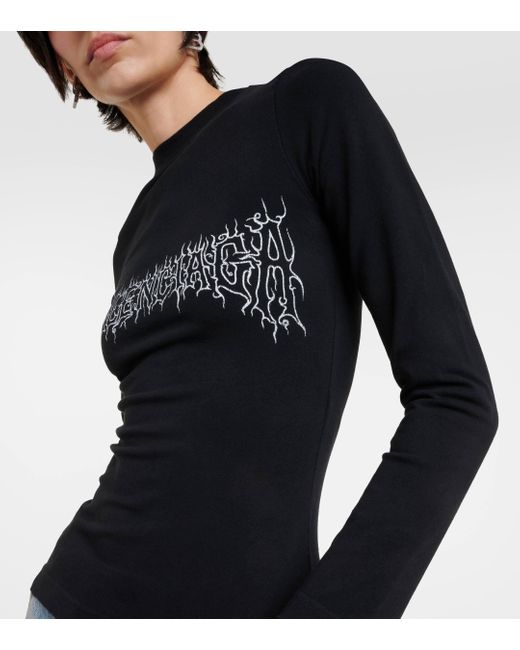 Balenciaga Black Cotton-blend Jersey T-shirt