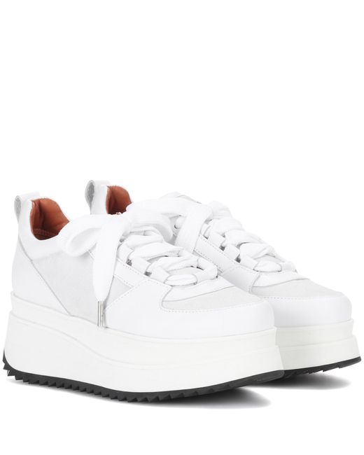 Ganni White Naomi Leather Platform Sneakers
