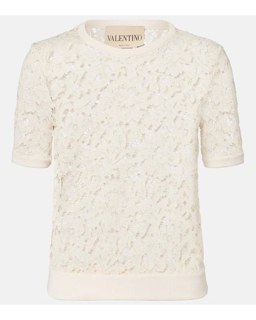 Valentino White Mossi Lace Top