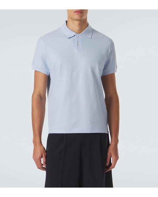 Dunhill Blue Cotton Polo Shirt for men