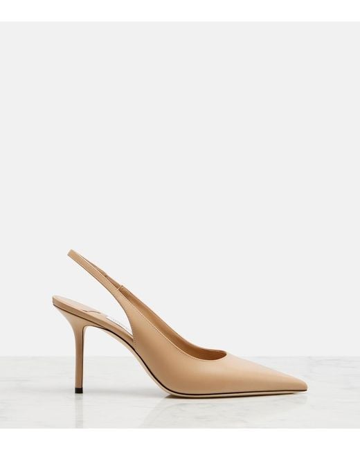 Jimmy Choo Natural Love Leather Slingback Pumps