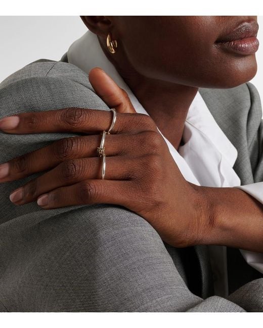 Spinelli Kilcollin White Dion Sg Sterling Stacked Ring With Diamonds