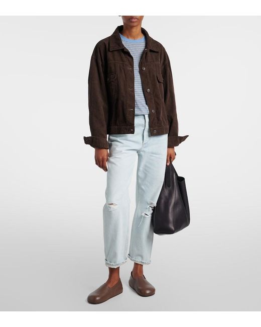 Citizens of Humanity Blue Dahlia Distressed Low-Rise Wide-Leg Jeans