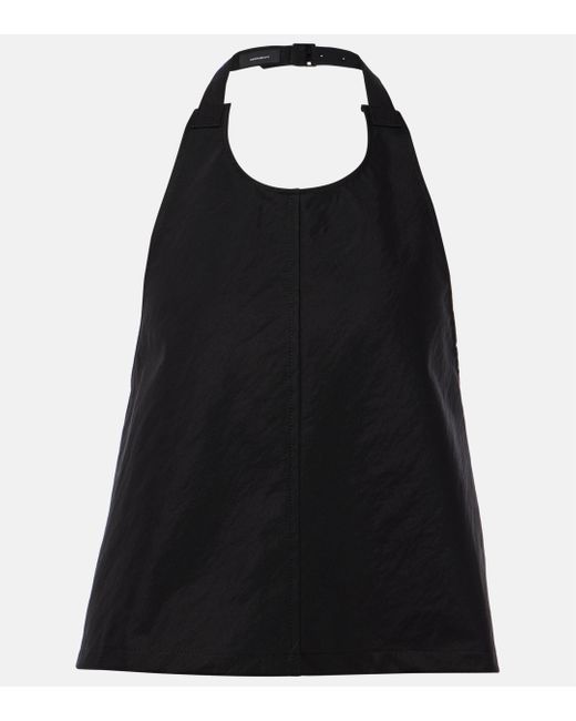 Wardrobe NYC Black Drill Halterneck Cotton-blend Twill Top