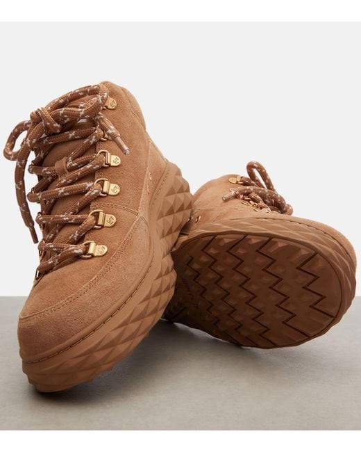 Jimmy Choo Brown Diamond Maxi Suede Hiking Boots