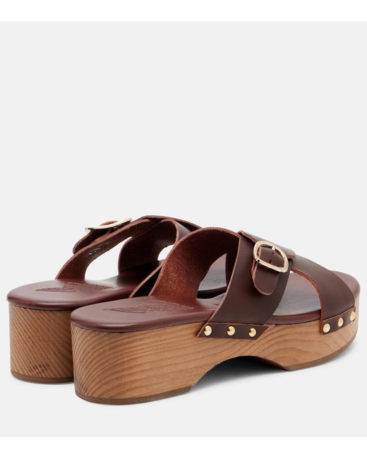 Ancient Greek Sandals Brown Marilisa Leather Platform Sandals