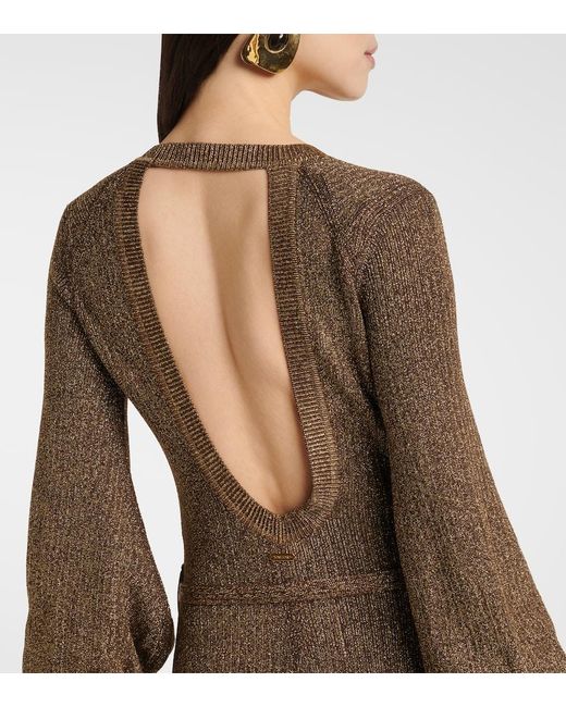 Tom Ford Brown Open-Back Maxi Dress