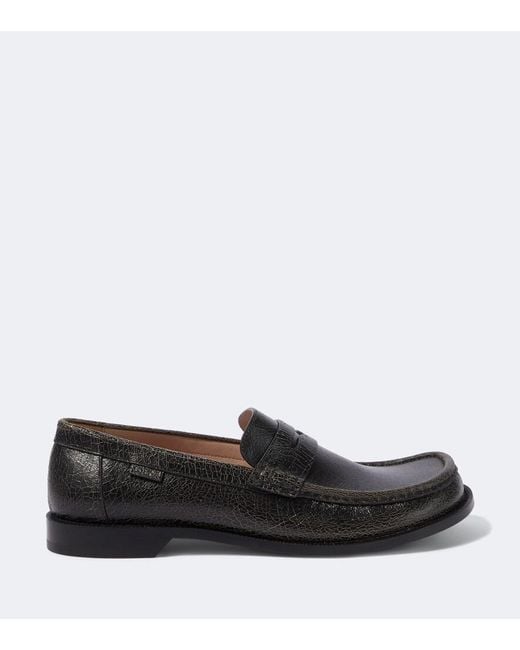Loewe Black Campo Leather Penny Loafers for men