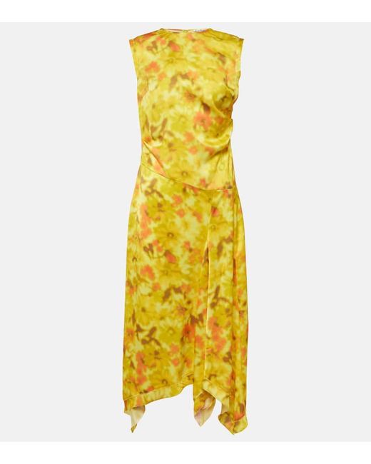 Vestido midi floral Acne de color Yellow