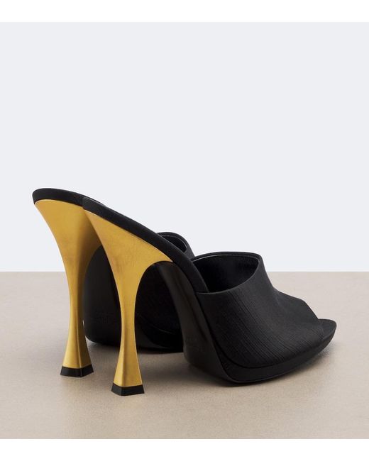 Saint Laurent Black Leon Satin Mules