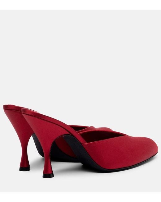 Herbert Levine Red Sitting Pretty Satin Mules