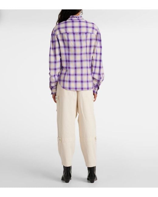 Isabel Marant Purple Checked Cotton Shirt