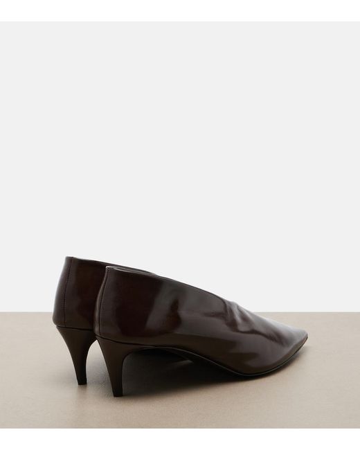 Khaite Brown Miriam Leather Pumps