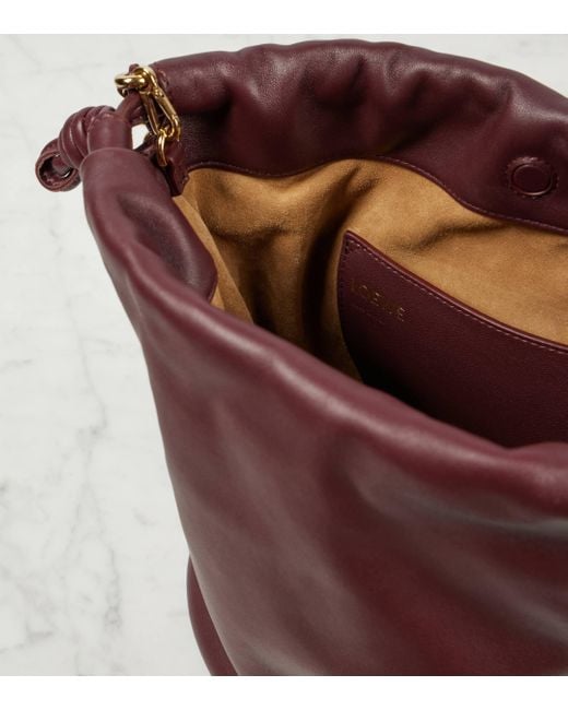 Loewe Purple Paula's Ibiza Flamenco Small Leather Bucket Bag