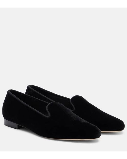 Totême  Black Velvet Loafers