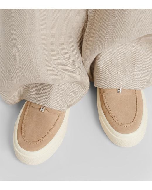 Hogan Natural Crosswind Suede Loafers