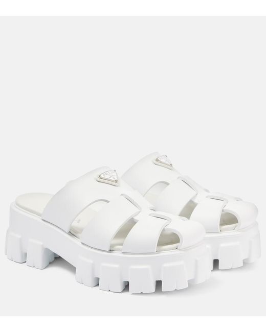 Prada White Plateausandalen