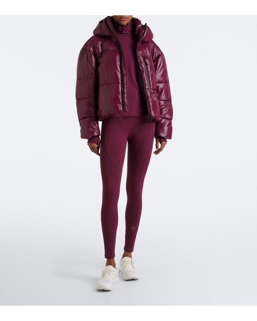 Adidas By Stella McCartney Purple Hooded Puffer Jacket