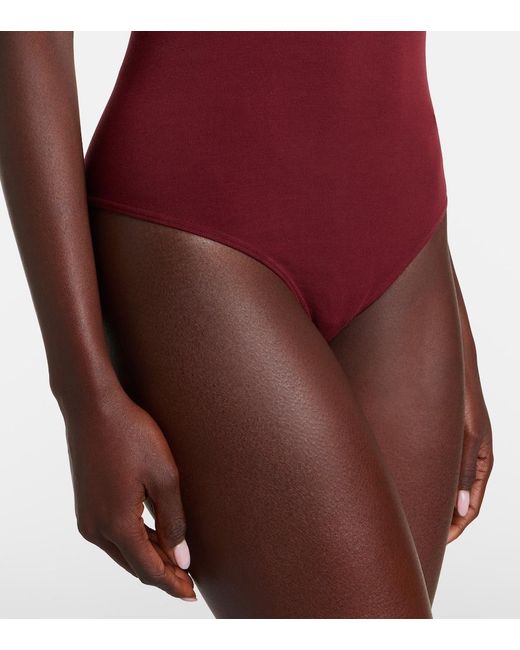 Wolford Red Turtleneck Bodysuit