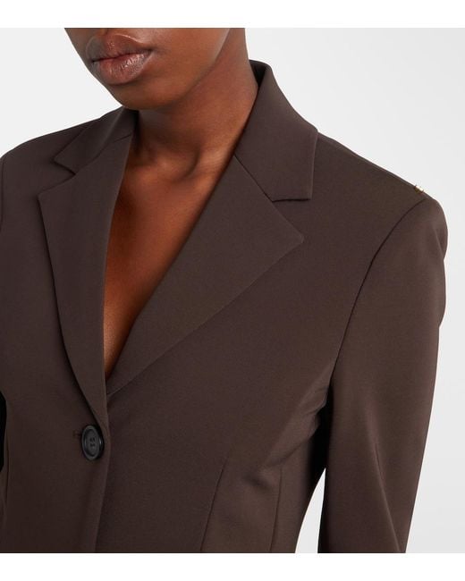 Sportmax Brown Single-Breasted Blazer