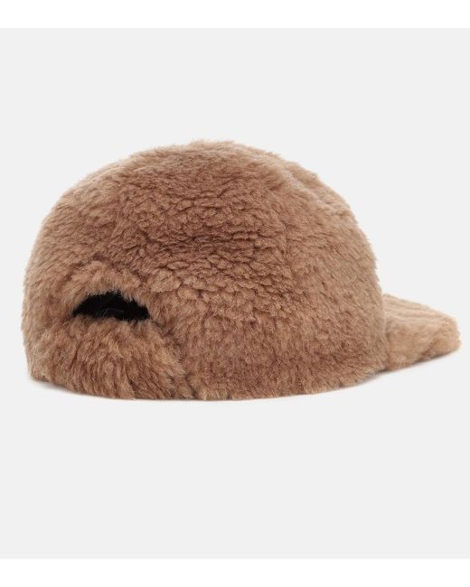 Max Mara Brown Gimmy Fluffy Baseball Hat