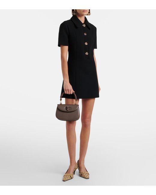 Gucci Brown Bamboo 1947 Small Leather Top-Handle Bag