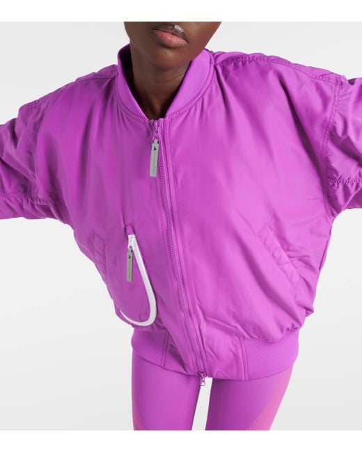 Veste bomber à logo appliqué Adidas By Stella McCartney en coloris Purple