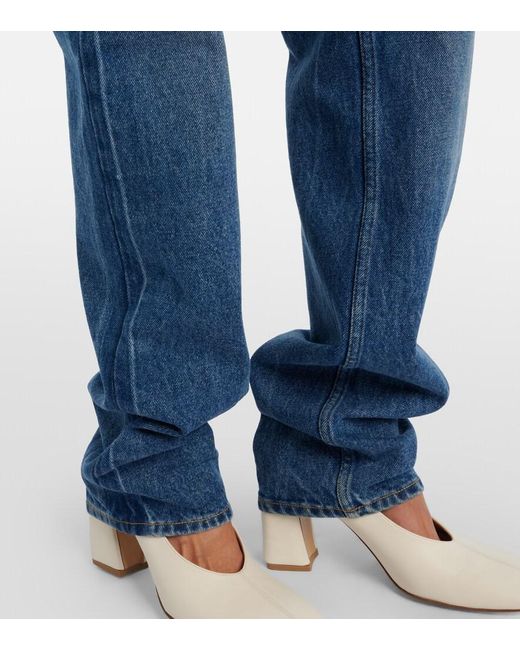 Bottega Veneta Blue High-Rise Straight Jeans