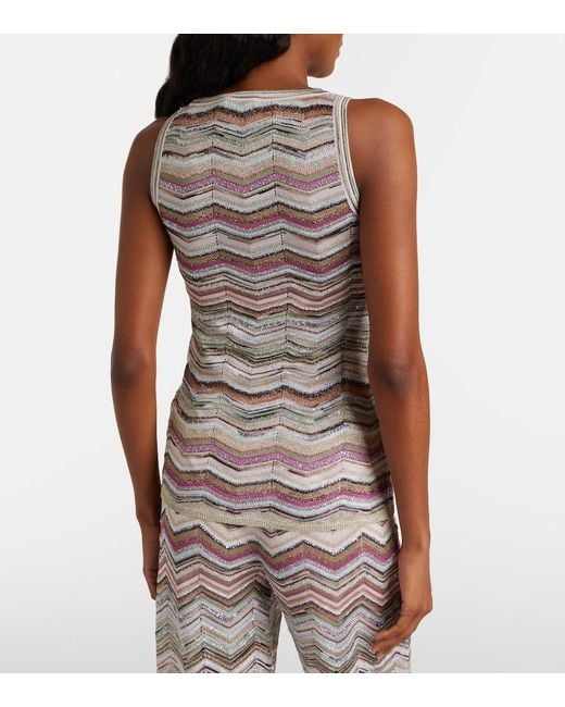 Missoni Gray Zigzag Sequined Lame Top