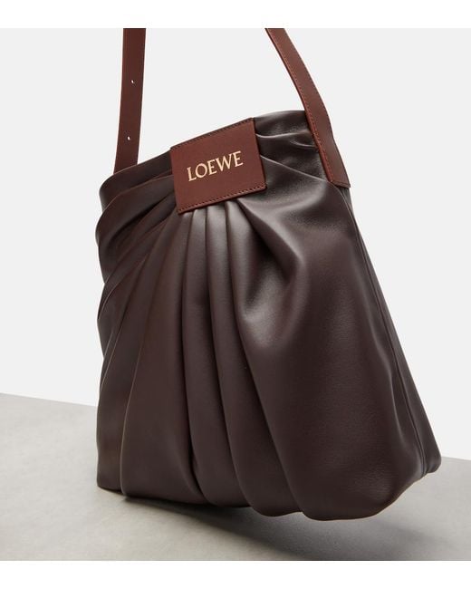 Loewe Brown Draped Leather Tote Bag