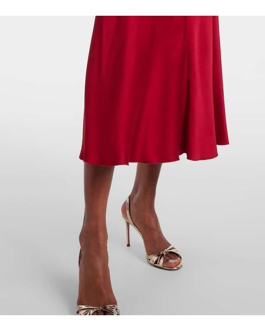 Robe Midi En Crepe De Satin Victoria Beckham en coloris Red