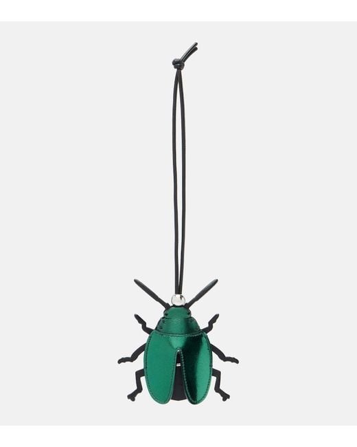 J.W. Anderson Green Beetle Metallic Leather Bag Charm