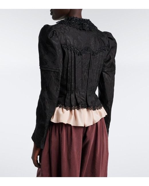 Chloé Black Wool And Silk-Blend Jacquard Lace Jacket