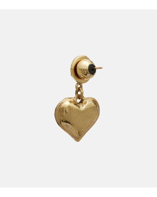 ALÉMAIS White Jem Heart Drop Earrings