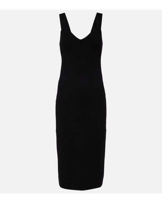 Max Mara Black Teak Knitted Midi Dress