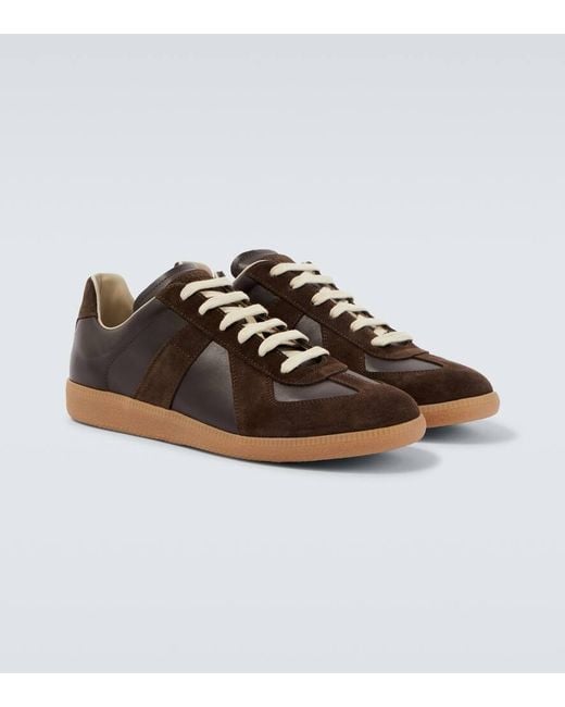 Maison Margiela Sneakers Replica Aus Leder Und Veloursleder in Brown für Herren