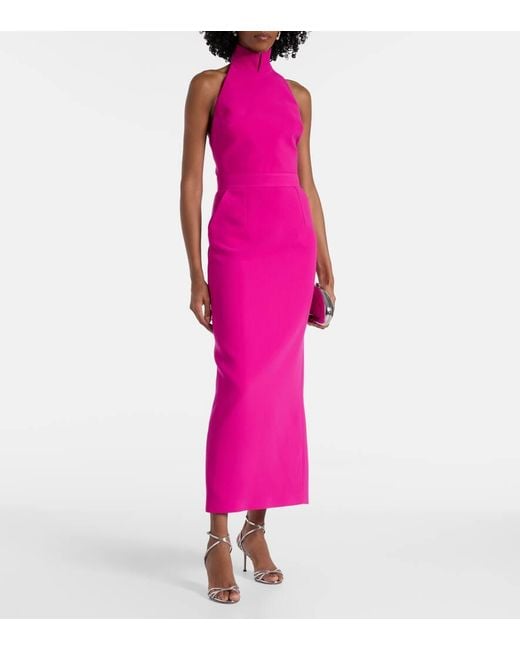 The New Arrivals Ilkyaz Ozel Pink Halterneck Maxi Dress