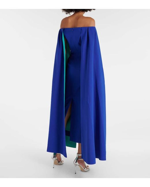 Roksanda Blue Guiomar Cape-detail Gown