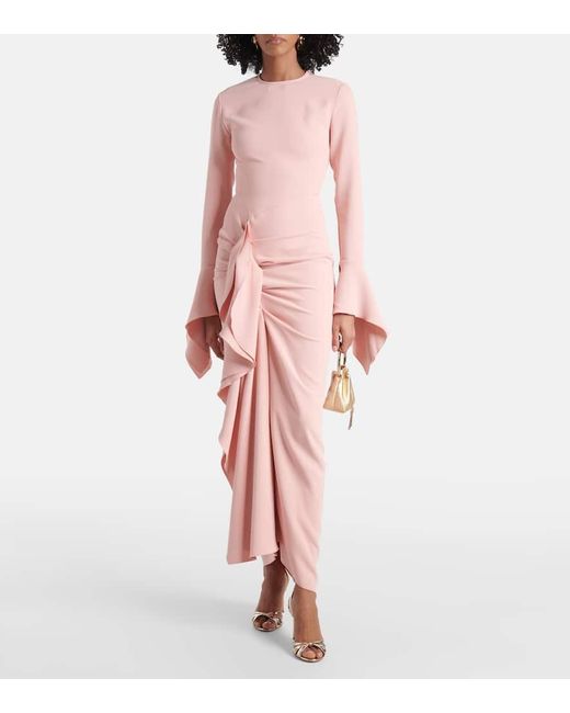 Solace London Pink Della Draped Gown
